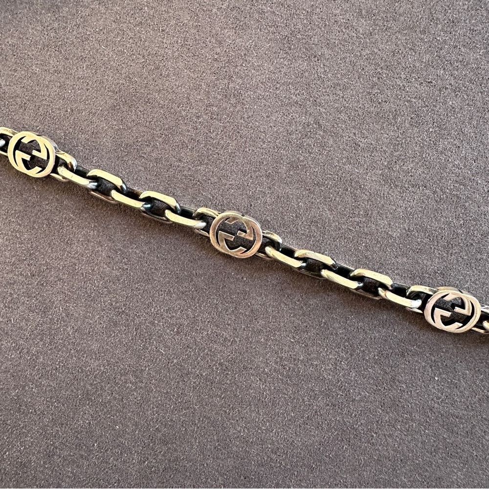 Gucci interlocking G logo sterling silver chain bracelet 925 - Picture 6 of 12